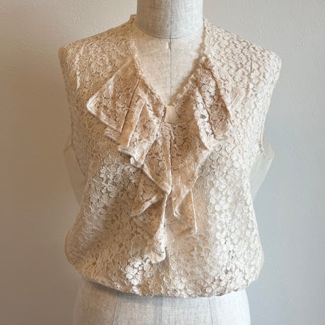〈antique〉ribbon design lace tops