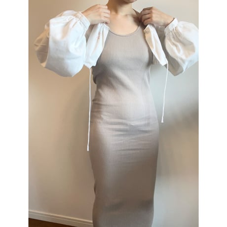 〈vintage〉cross stitch & volume sleeve cropped blouse