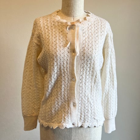 〈vintage〉scallop hem cardigan