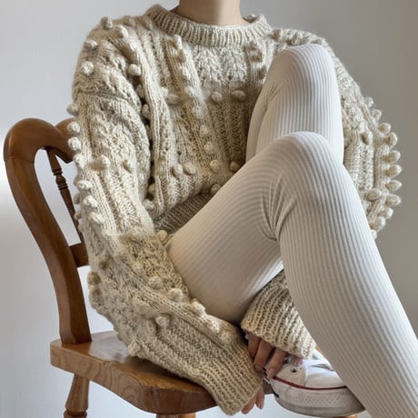 〈vintage〉 random design gold lame sweater