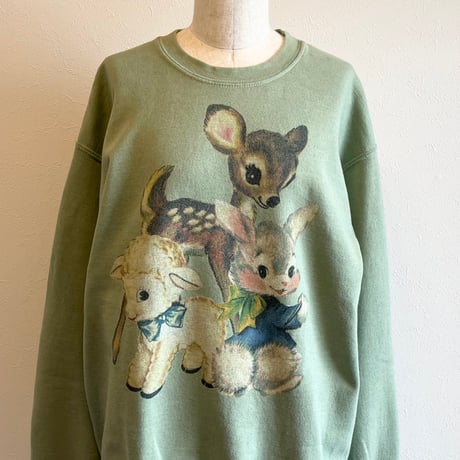 〈vintage〉fancy animals print sweat