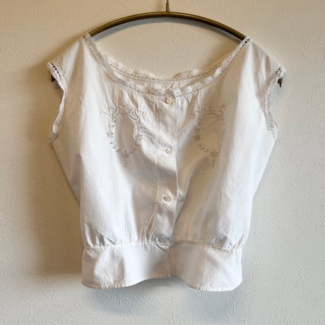 〈antique〉ribbon cutwork corsetcover blouse