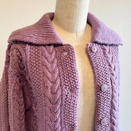 〈vintage〉hand knit cable cardigan