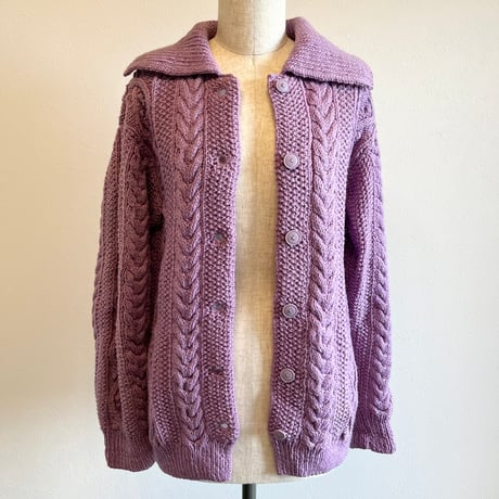 〈vintage〉hand knit cable cardigan