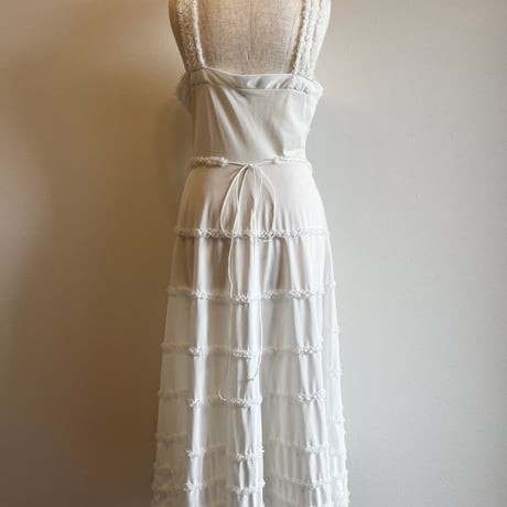 〈vintage〉teared frill onepiece