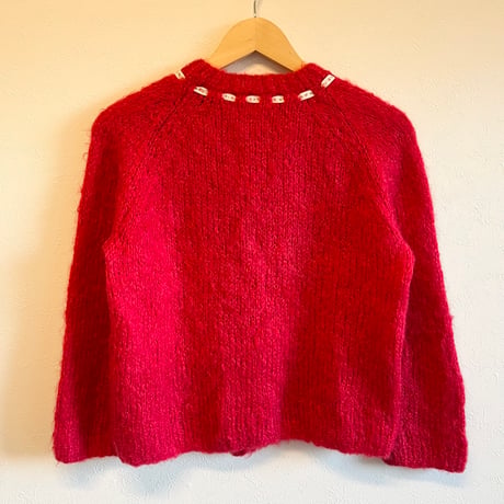 〈vintage〉mohair knit cardigan with rudder ribbon