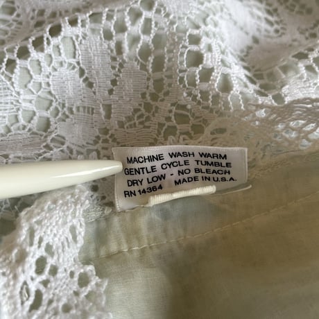 〈vintage〉made in USA/satin ribbon & laddar lace bolero