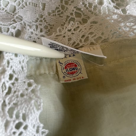 〈vintage〉made in USA/satin ribbon & laddar lace bolero