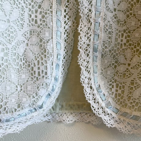 〈vintage〉made in USA/satin ribbon & laddar lace bolero
