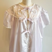 〈vintage〉puff sleeve & scallop hem lingerie gown