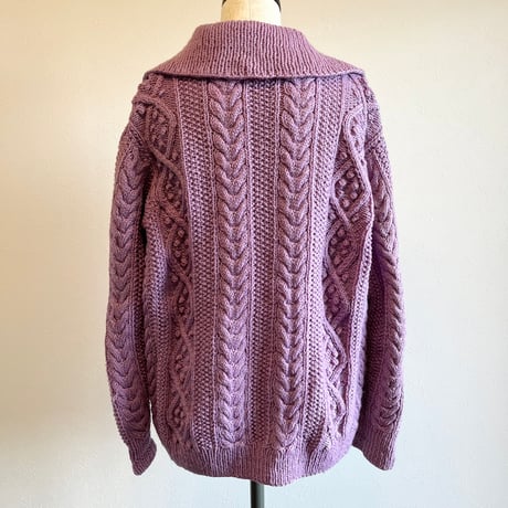〈vintage〉hand knit cable cardigan