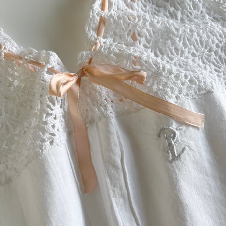 〈antique〉cotton onepiece rudder lace