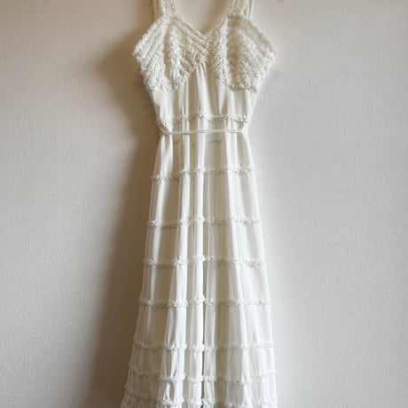 〈vintage〉teared frill onepiece