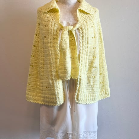 〈vintage〉knit cape with bow