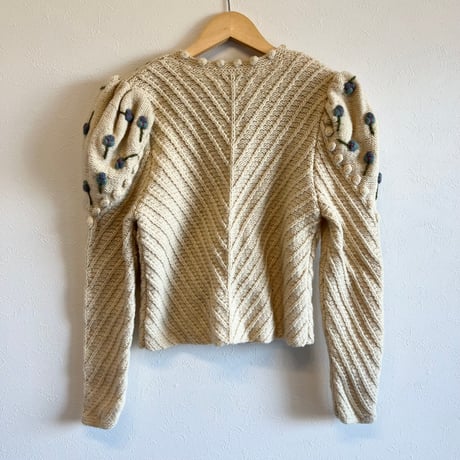 〈vintage〉puff shoulder cardigan