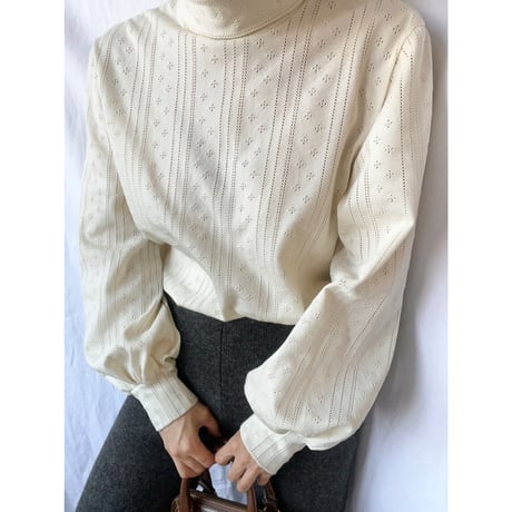 〈vintage〉eyelet knit tops