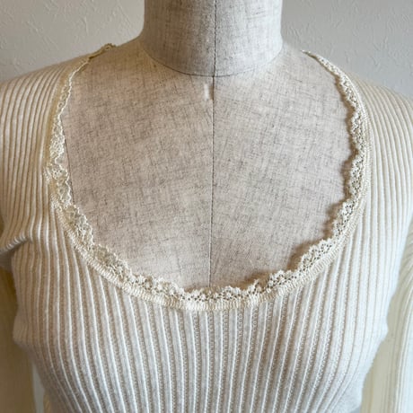 〈vintage〉made in Italy/rib cutsew