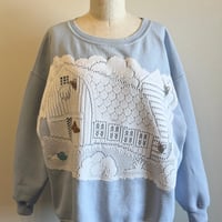 〈vintage〉fancy design over size sweat