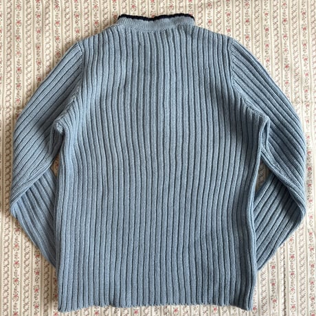 〈vintage〉 yellow rose embroidery knit