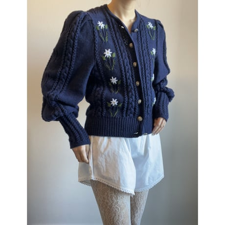 〈vintage〉 volume sleeve dirndl cardigan
