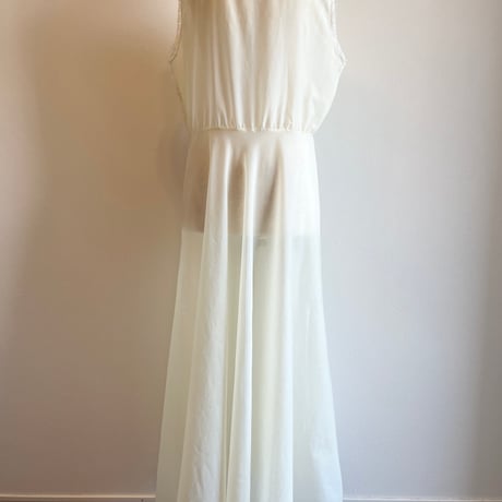 〈vintage〉dot pattern nylon sheer onepiece