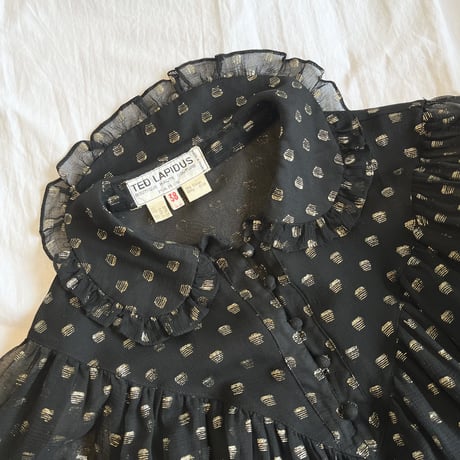 〈vintage〉made in France/gold dot pattern one-piece