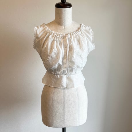 〈antique〉rudder lace & embroidery corsetcover blouse
