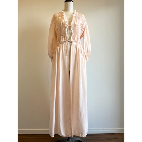 〈vintage〉shirring design gown with bow