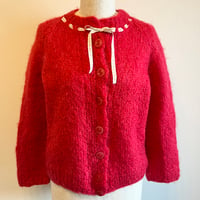 〈vintage〉mohair knit cardigan with rudder ribbon