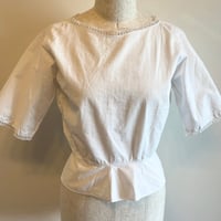 〈antique〉lace piping cotton blouse