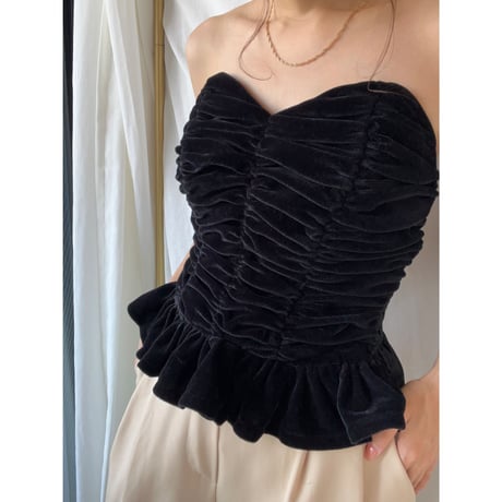 〈vintage〉made in France/velour bustier
