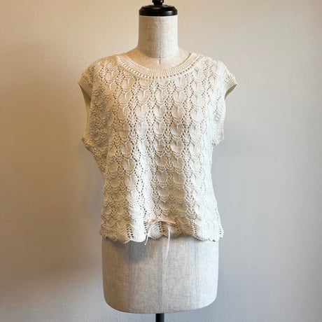 〈vintage〉made in Italy / rudder lace crochet vest