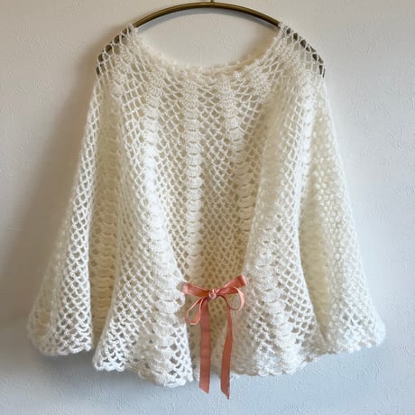 〈vintage〉crochet mohair cape