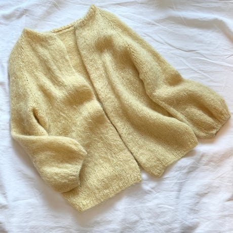 〈vintage〉volume sleeve mohair hand knit