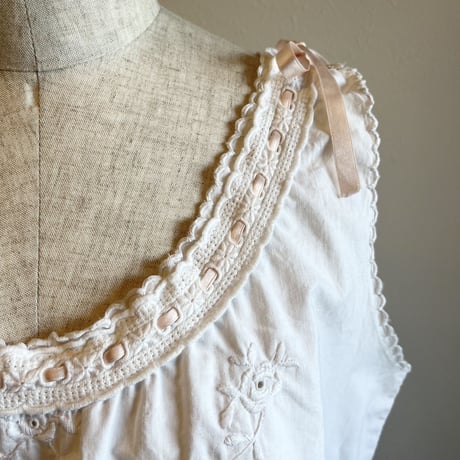 〈antique〉ladder lace cotton top