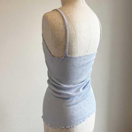 〈vintage〉pail blue rib camisole