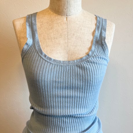 〈vintage〉made in Italy/lace piping tank top