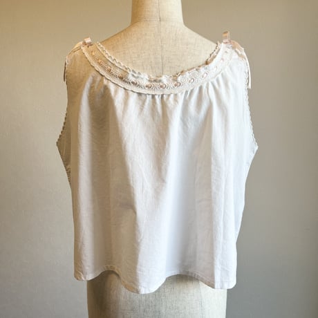 〈antique〉ladder lace cotton top