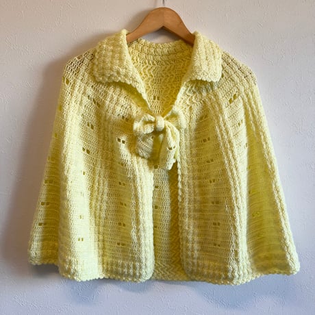 〈vintage〉knit cape with bow