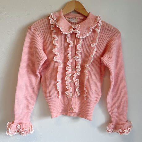 〈vintage〉made in Italy/frill design cardigan