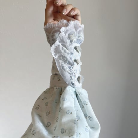 〈vintage〉 flocky flower print one-piece
