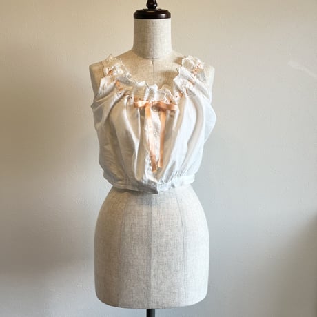 〈vintage〉ladder lace cotton blouse