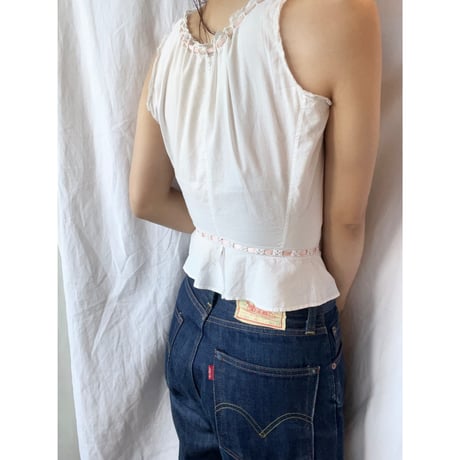 〈antique〉ladder lace blouse