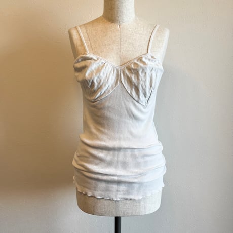 〈vintage〉dot pattern Euro camisole light gray