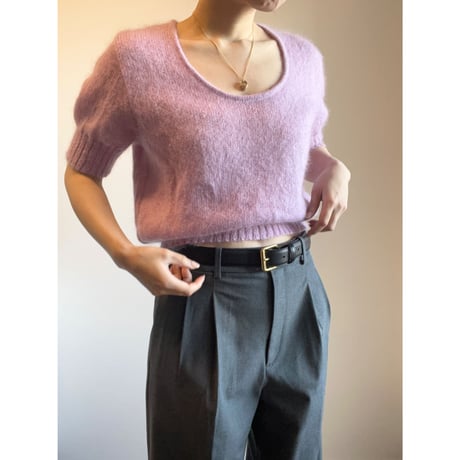 〈vintage〉made in Italy/half sleeve mohair tops