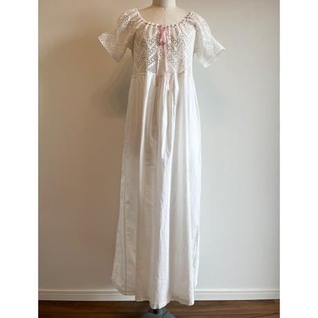 〈antique〉cotton crochet onepiece