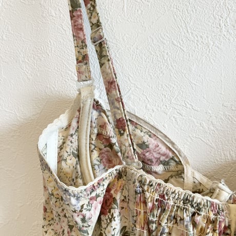 〈vintage〉made in France/antique flower pattern bustier