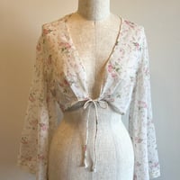 〈vintage〉rose pattern cropped blouse