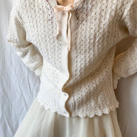 〈vintage〉scallop hem cardigan