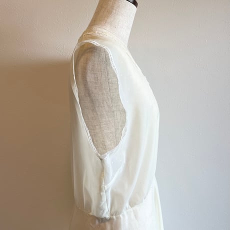 〈vintage〉dot pattern nylon sheer onepiece